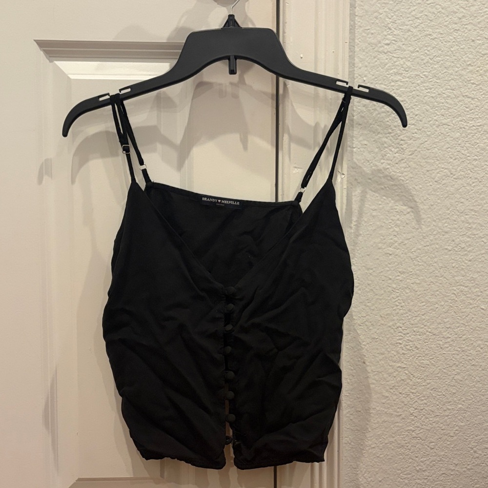 BRANDY MELVILLE Black Tank Top Buttons Flowy